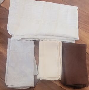 Assorted Home Bedding Napkins - White, Cream & Brown